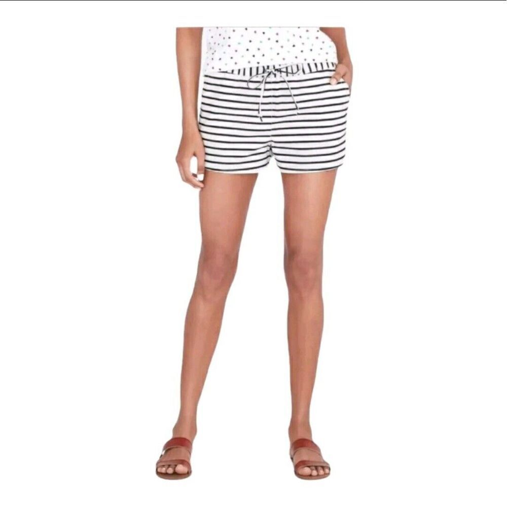 J. Crew Striped Linen Cotton Drawstring Waist Shorts‎ Size Medium